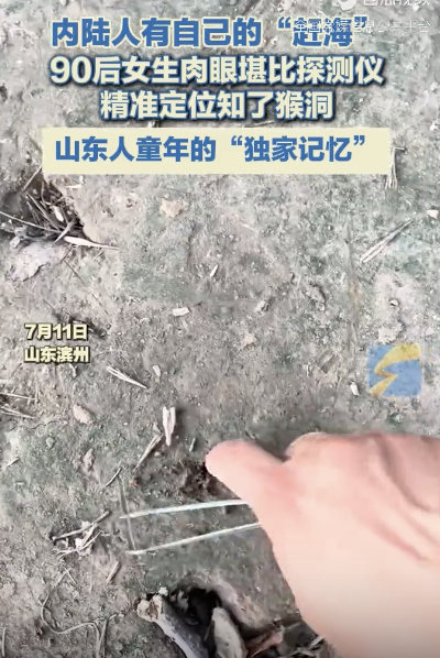 女生挖知了猴精准定位一抓一个准