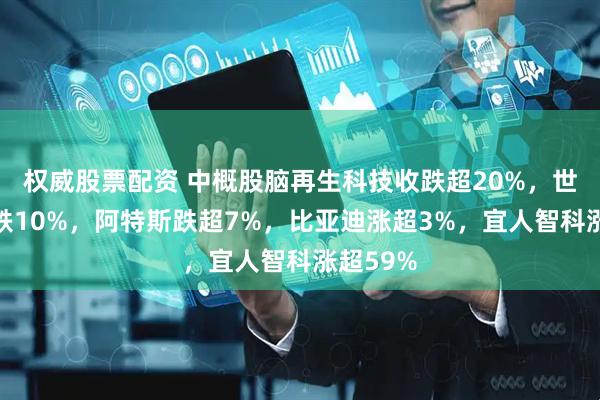 权威股票配资 中概股脑再生科技收跌超20%,世纪互联跌10%,阿特斯跌超7%,比亚迪涨超3%,宜人智科涨超59%